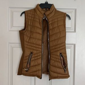 Women’s tan vest size small brand Luv Me New! Soft inside!